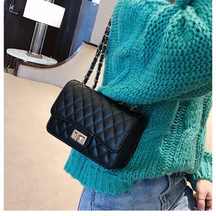 {Hot Trend} Túi xách nữ đeo chéo ô trám nắp xoay da PU cao cấp thời trang Hàn Quốc TX21 túi đeo vai | BigBuy360 - bigbuy360.vn