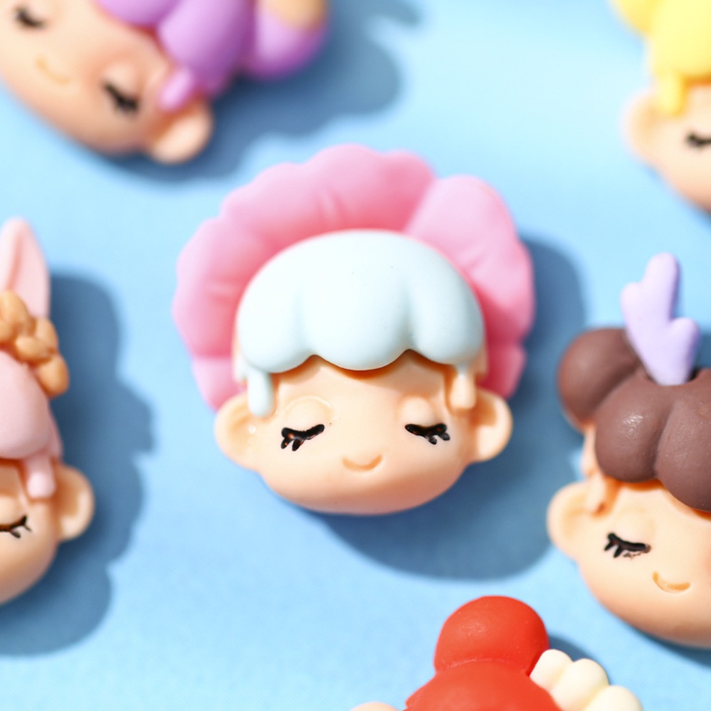 [Hàng mới về] Phụ kiện trang trí móng tay hình búp bê hoạt hình 3D làm từ nhựa resin màu kẹo dễ thương DIY