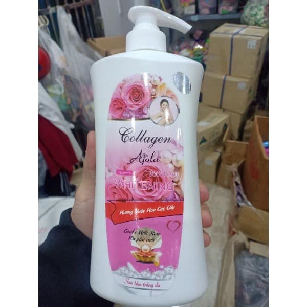Sữa Tắm Hoa Hồng Cao cấp Collagen 800ml lưu mùi Thơm Lâu