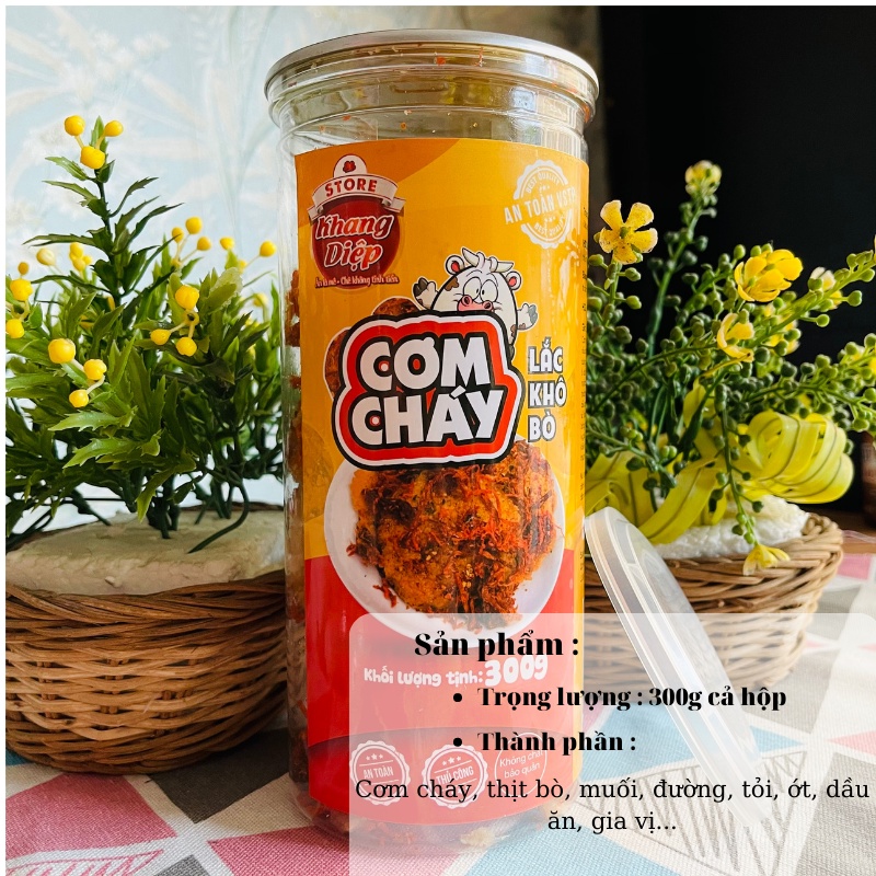  Cơm cháy lắc khô bò 300g Khang Diệp đồ ăn vặt Hà Nội