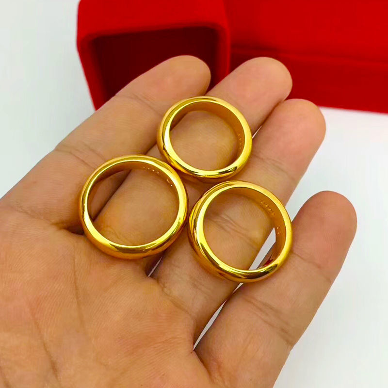 Nhẫn Đeo Tay Thép Việt Nam Nữ Màu Vàng Đồng 9999 Disuy 's Sand Gold' S Ring Em49