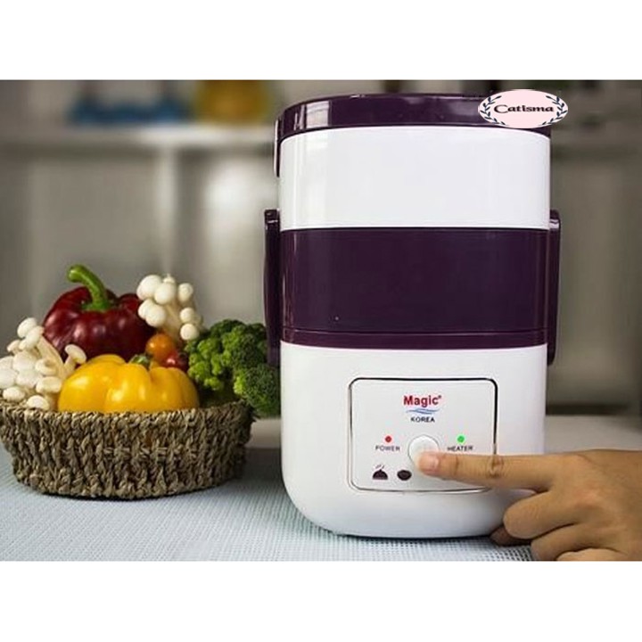 Hộp đựng cơm nấu cơm hâm nóng giữ nhiệt MAGIC KOREA A-06 3 tầng công suất 250W Bảo hành 12 tháng