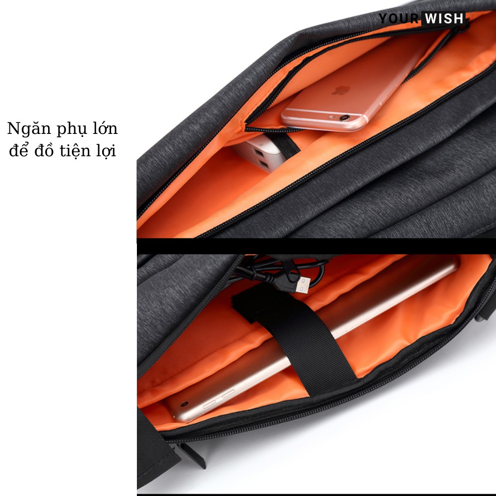 Túi Đeo Chéo Nam Lớn Túi Bao Tử To Nhiều Ngăn Rộng Thể Thao Chống Nước Cao Cấp Vải Dày Chống Nhăn Xù Xước Yourwish TD309