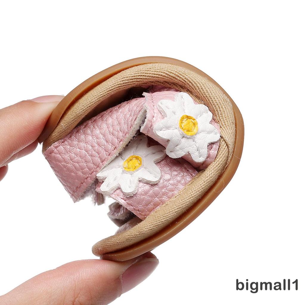 Bigmall-giày Đế Phẳng Chống Trượt Họa Tiết Hoa Thêu Đế Mềm Màu Trắng / Vàng Hồng Cho Bé Gái