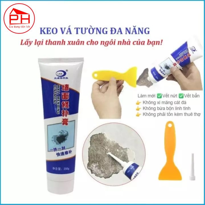 Tuýp Keo vá tường đa năng 250g - Keo vá tường thông minh, keo vá vết nứt tường, trầy xước, bong tróc, sạch vết bẩn