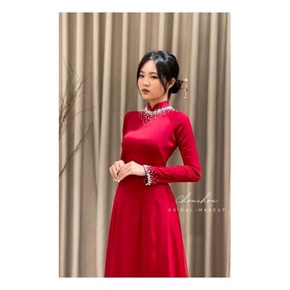 Áo dài dâu áo dài cưới hỏi thiết kế đính kết đẹp áo_dài_thanh_phong