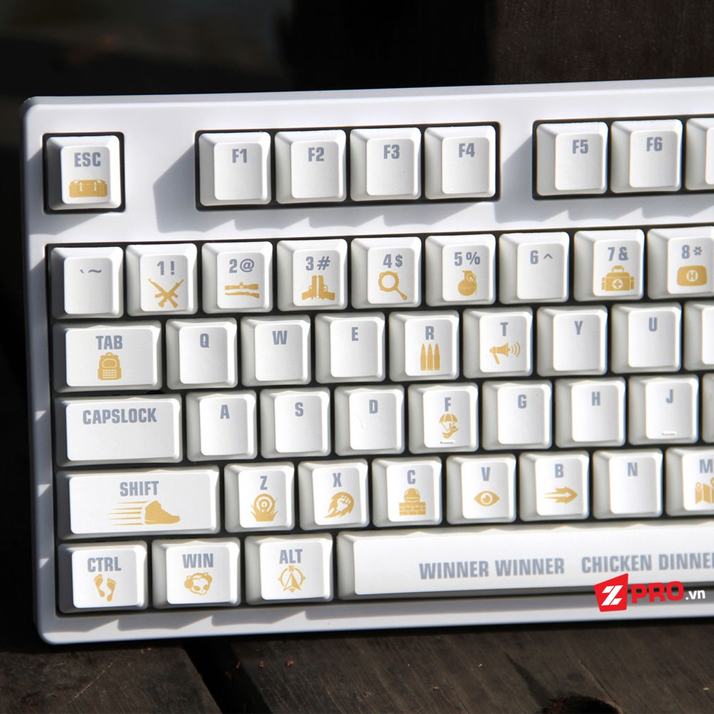 [Mã 33ELSALE hoàn 7% xu đơn 300k] Bộ Keycap PBT Akko X Ducky PUBG