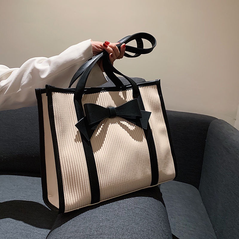 Túi đeo vai IELGY cỡ lớn đính nơ thời trang đơn giản cho nữ