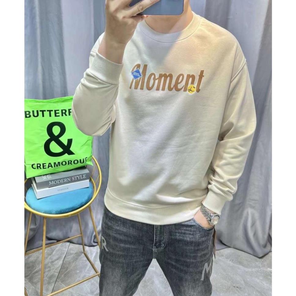 Áo Sweater Dáng Rộng In Moment Phong Cách Hàn Quốc, Áo Nỉ Bông Dày Dặn Mềm Mịn - Yan Official Stores