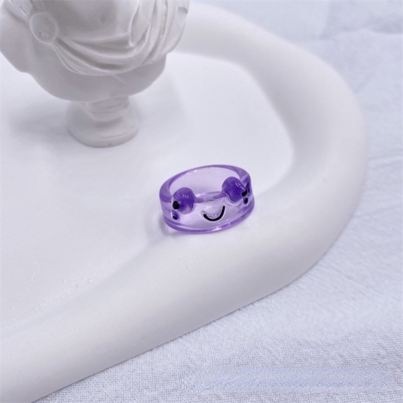 Nhẫn Ếch Acrylic Trong Suốt Hiện Đại Năng Động Dành Cho Các Cặp Đôi