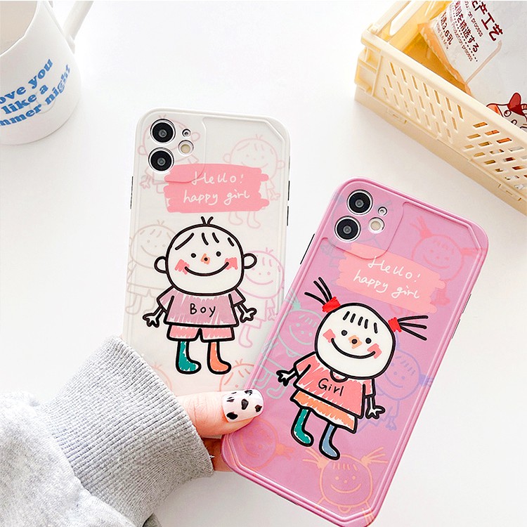 Ốp lưng iphone Little Couple IMD dày dặn viền nổi 5/5s/6/6plus/6s/6splus/7/7plus/8/8plus/x/xs/11/12/pro/max/plus/promax