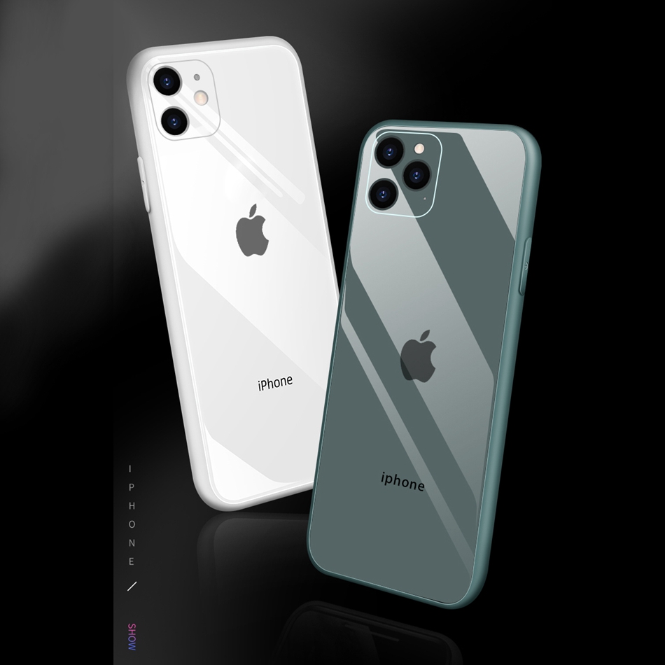 Ốp điện thoại cường lực cứng cho IPhone 11 12 Pro Max 7 8 Plus SE 2020 2 X XR XS MAX 12mini 7plus 8plus