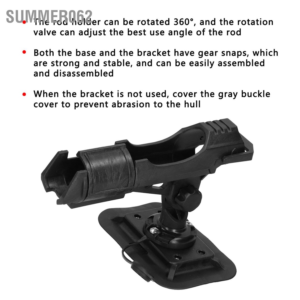 Thuyền bơm hơi Giá đỡ cột câu cá Kayak Điều chỉnh 360 độ Cơ sở cố định thanh 【summer062】