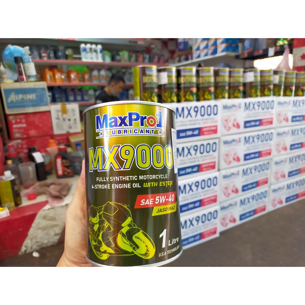 Nhớt tổng hợp Maxpro 1 MX9000 5W40 công nghệ Ester dành cho xe số, phân khối lớn
