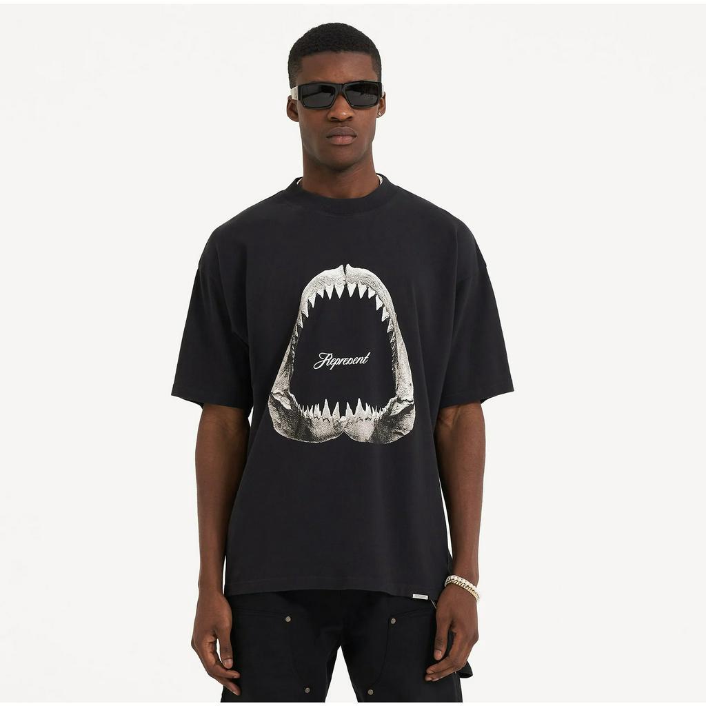 REP 23SS New Shark Tooth Logo Print High  Street RESENT British Fashion Short Sleeve Couple Same T-shirt