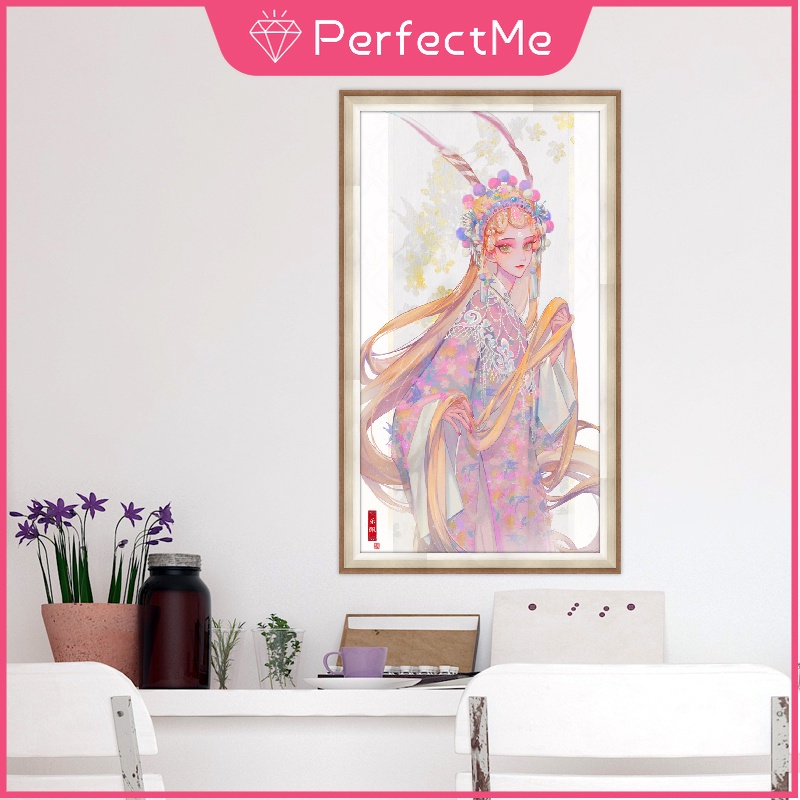 Bộ tranh đính đá 5D tự làm 30x50cm hình công chúa Disney dùng treo tường trang trí phòng khách