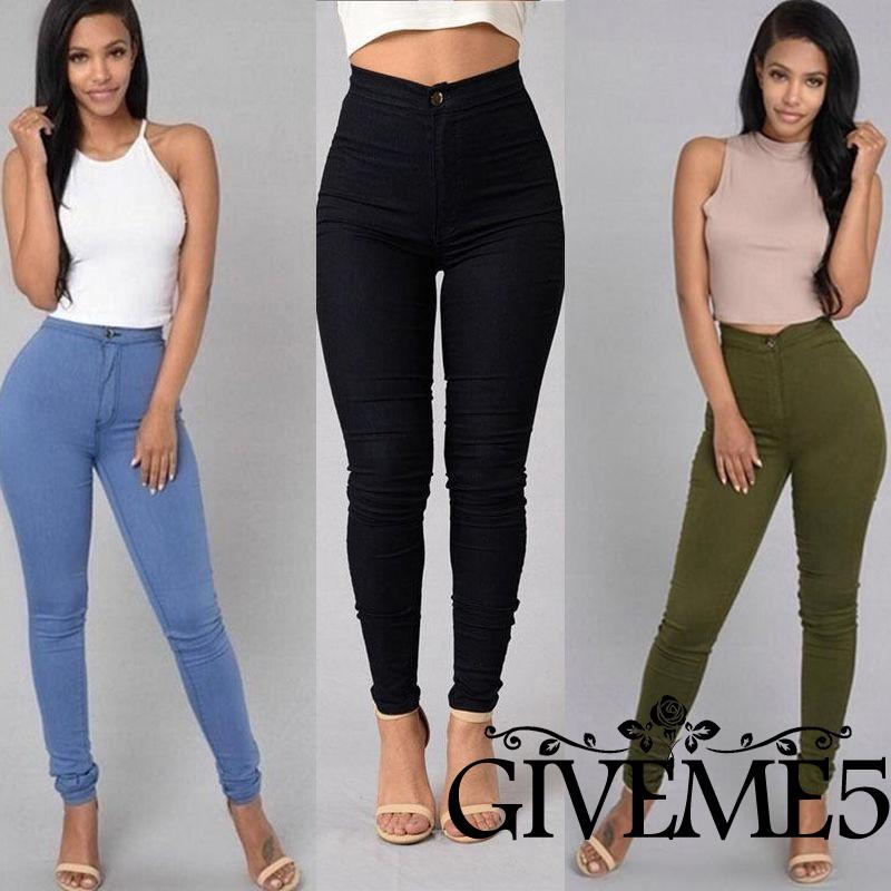 Quần skinny cạp cao thời trang cho nữ nhiều màu size UK 6 8 10 12 14 UK