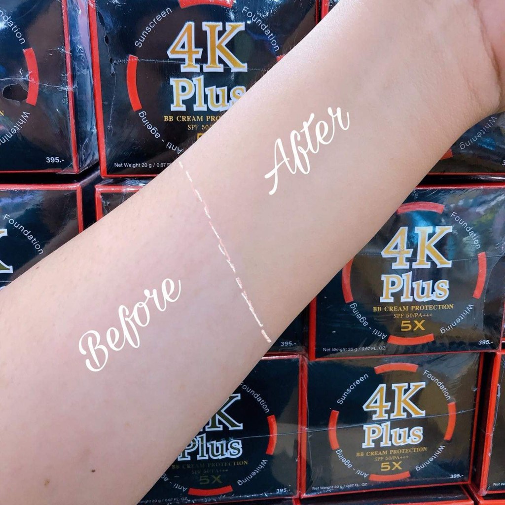 01 Kem Nền Chống Nắng &amp; Che Khuyết Điểm 4K Plus 5X BB Cream SPF 50 PA +++ Thái Lan 20 gram