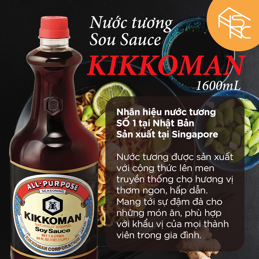 Nước tương hiệu Kikkoman 1.6L (Propack - Soy Sauce)