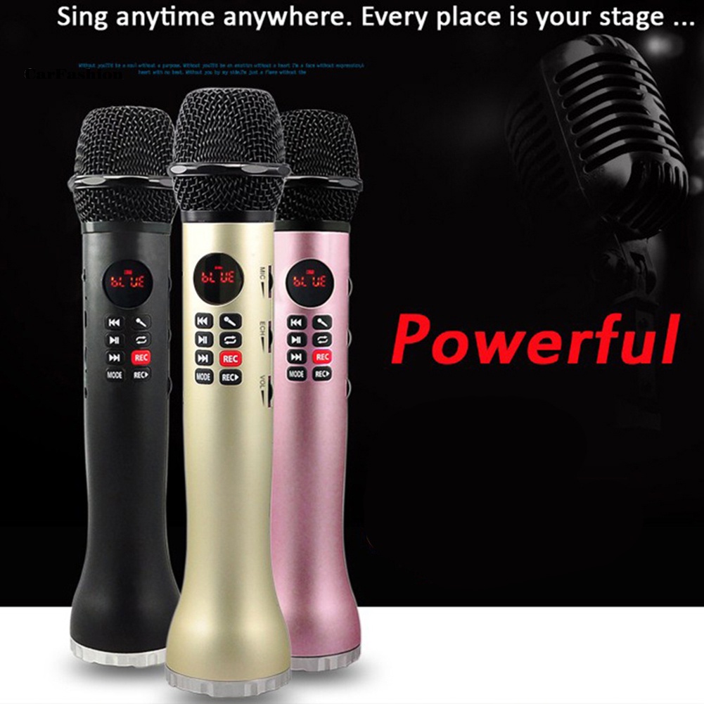 Mic hát karaoke cầm tay không dây kết nối bluetooth 3 trong 1