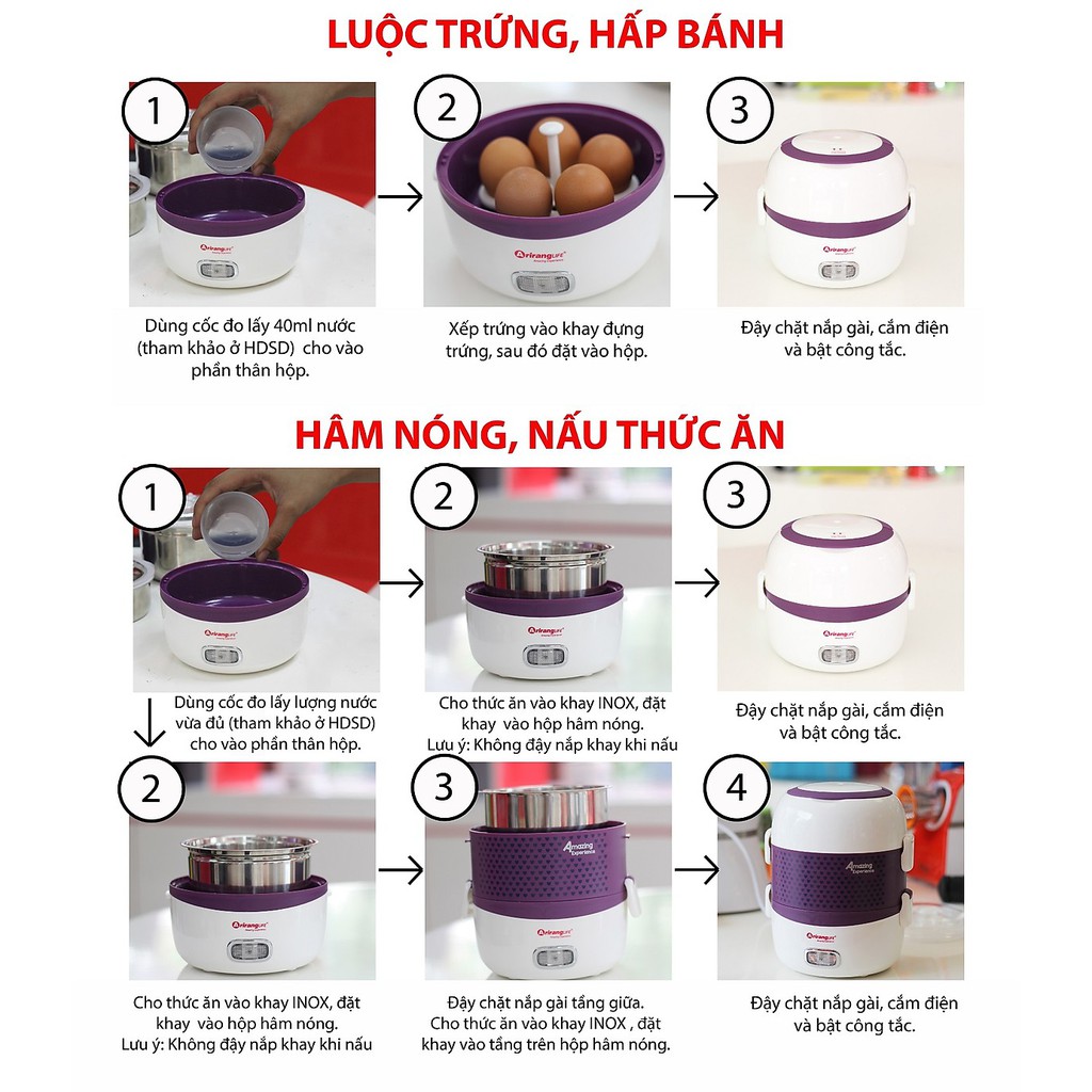 Hộp Hâm Nóng Arirang Life EL-ALS263 (Tím)