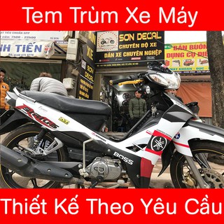 Tem trùm sirius Đen Trắng Nhám Yamaha