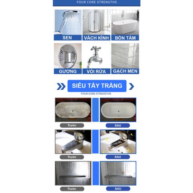Tẩy Cặn Canxi Vách Kính - dọn dẹp phòng tắm - thuốc Tẩy Cặn Canxi, gột rửa Nhà Tắm, Vòi Sen, gạch ốp rất mạnh -DUHALI