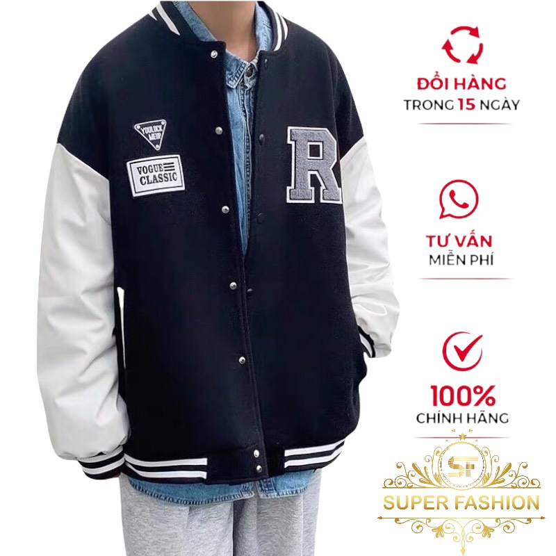 Áo Khoác Bomber Nam Nữ, Vải Dạ Dày 2 Lớp Phối Tay Kaki Cực Hot Teen[SUPER FASHION]