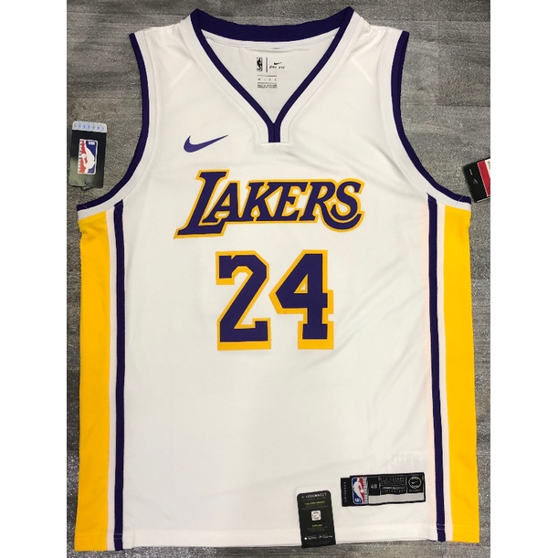 Áo Thun Bóng Rổ Màu Trắng Số 24 Kobe Bryant Los Angeles Lakers