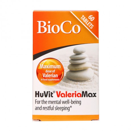 Viên uống hỗ trợ an thần Bioco Huvit Valeria Max - giúp ngủ ngon, giảm căng thẳng, stress (3 vỉ x 20 viên/hộp)