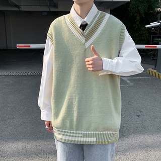 Áo len không tay cổ chữ V kiểu dáng thời trang phong cách Hàn Quốc cho nam