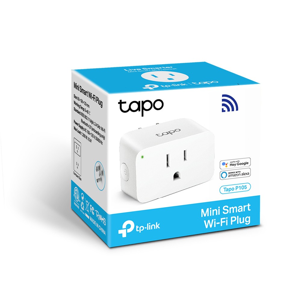 TP-Link Tapo P105 và Tapo P100 - Ổ Cắm Điện Wifi Thông Minh, Hẹn giờ tắt mở, điều khiển từ xa qua app Tapo - BH 2 Năm