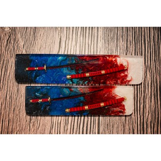 Kê tay mô hình katana- đỏ xanh