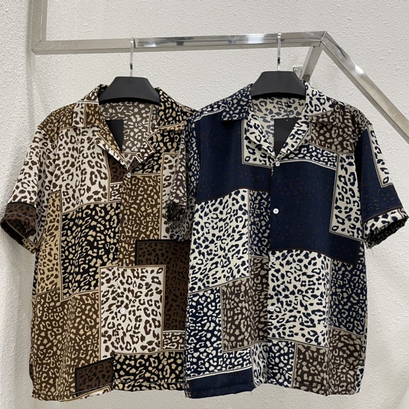 Áo sơ mi tay ngắn hoạ tiết Đốm vải lụa mango áo cuban shirt ngắn tay cổ vest mùa hè