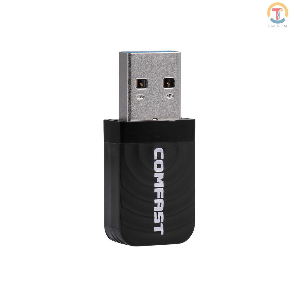 USB truyền tín hiệu wifi không dây Tgl Comfast Cf-812Ac Ac với cổng USB 1300mbps 2.4g 5.8ghz chuyên dụng