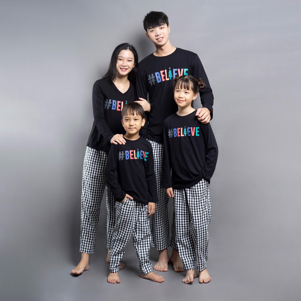 Bộ mặc nhà trẻ em SAYME bộ đồ ngủ cotton dài tay ấm áp thoải mái KBST0005-6