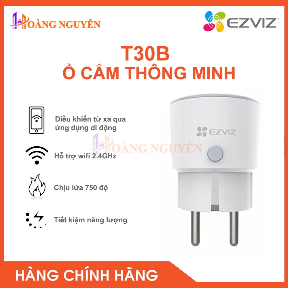 [NHÀ PHÂN PHỐI] Ổ Cắm Thông Minh EZVIZ T30B -Theo Dõi Tiêu Thụ Điện, Chống Cháy Nổ, Điều Khiển Thông Minh Từ Xa, Hẹn Giờ