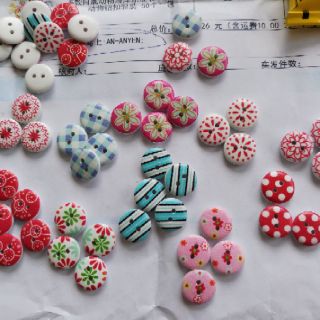 Cúc Gỗ Nhiều Màu 15mm