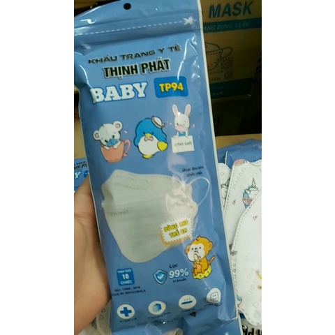 Túi 10 Khẩu Trang Y Tế Trẻ em Thịnh Phát Baby TF94