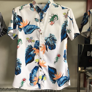 Áo sơmi hoa cộc tay