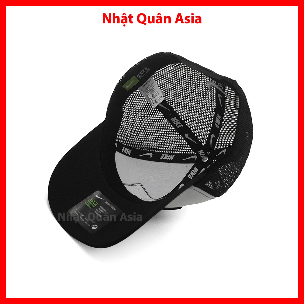 Nón Nike trắng đen phối lưới logo thêu - Nhật Quân Asia nhatquanasia capman nón đẹp