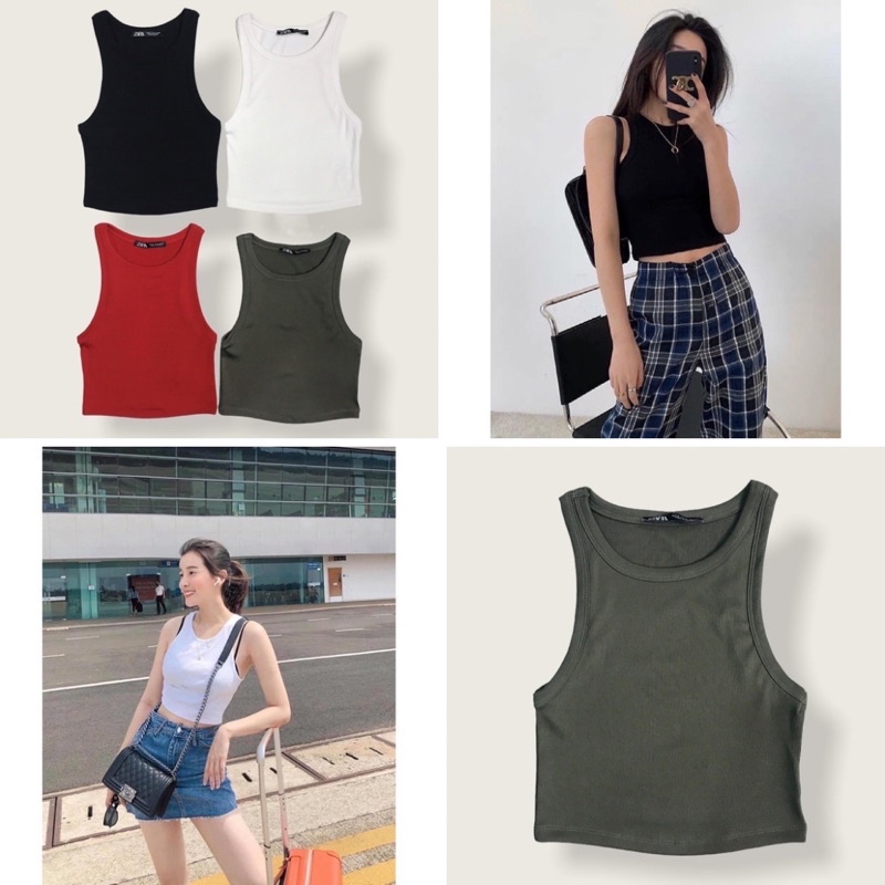 Áo thun nữ tank top ba lỗ thun gân ZR xịn xò