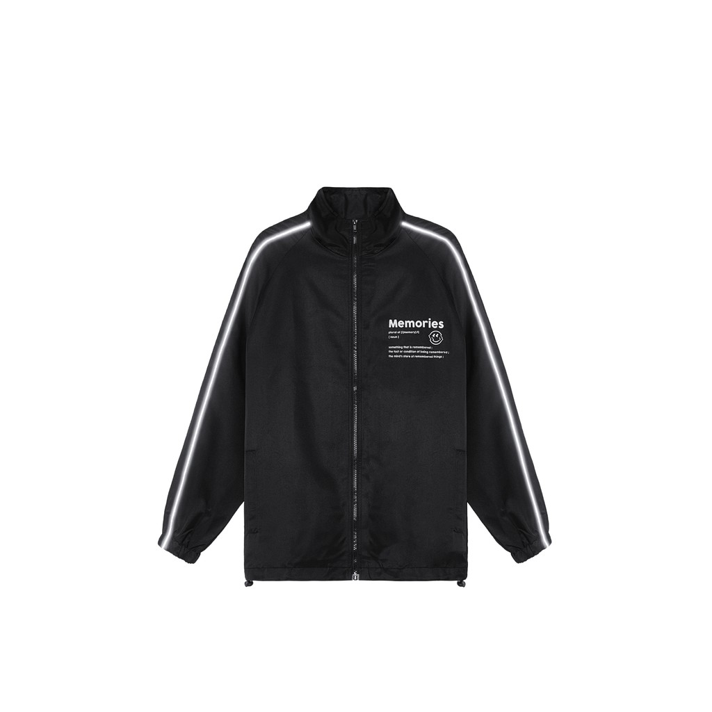 Áo Khoác Jacket Memories Form Thoải mái Unisex Chất Liệu Polyester Vải Dù Màu Đen