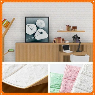 Xốp dán tường giả gạch 3D trang trí phòng loại đẹp keo dính chắc bền kt 70x77x0,4cm