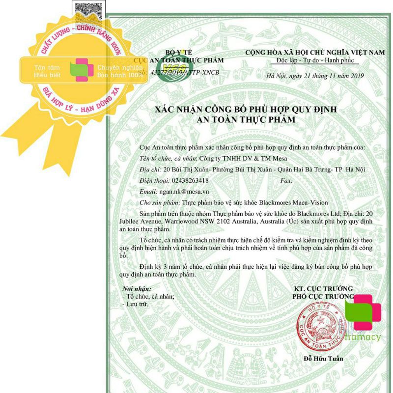 (Bill Chemist) Bổ mắt Blackmores Macu-Vision – 150 tablets | BigBuy360 - bigbuy360.vn