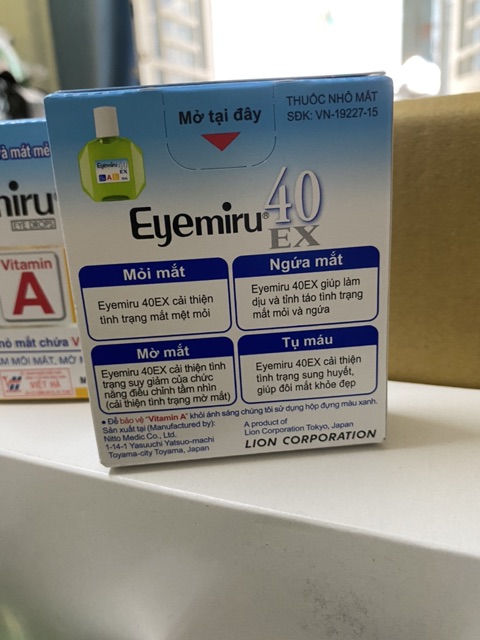 [Hàng nhập khẩu chính hãng] Nhỏ Mắt Eyemiru 40EX 💊 Giảm mờ mắt, mỏi mắt - Chứa Vitamin
