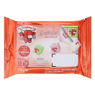 E - Phô Mai Vuông Belcube Vị Truyền Thống, Tiêu Xanh Và Thịt Xông Khói Thảo Mộc 78G