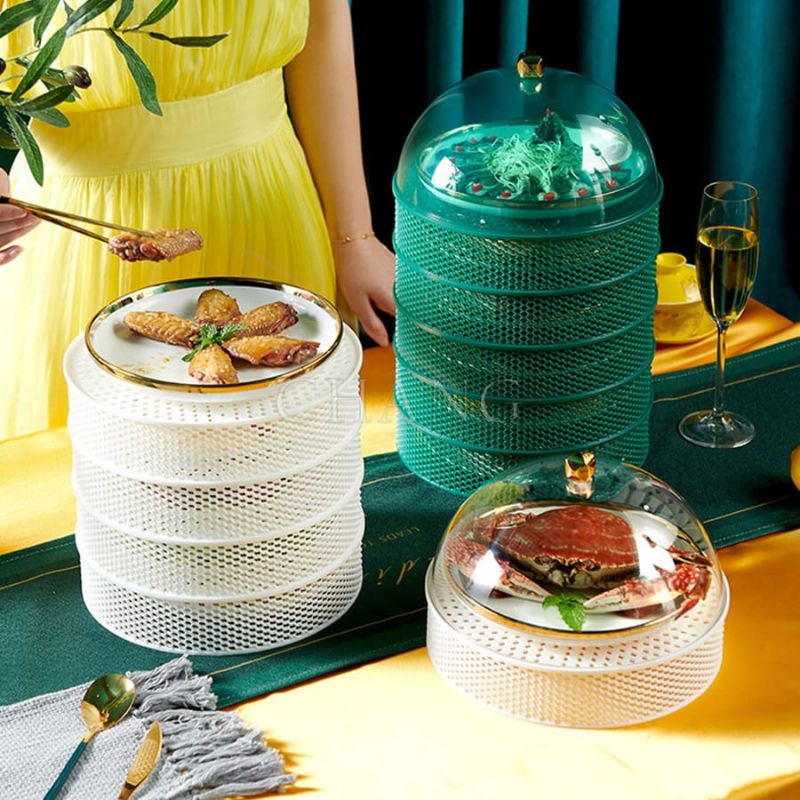 Lồng bàn giữ nhiệt 5 tầng Kami đậy thức ăn thông minh, tiết kiệm diện tích