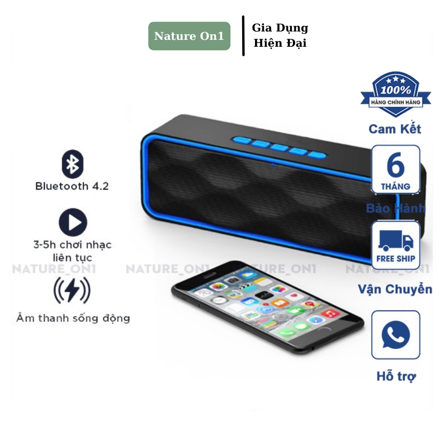 [Mã ELHACE giảm 4% đơn 300K] Loa Nghe Nhạc Bluetooth Hình Chữ Nhật - Chất Lượng Âm Thanh Hoàn Hảo - Nhỏ Gọn Tiện Lợi