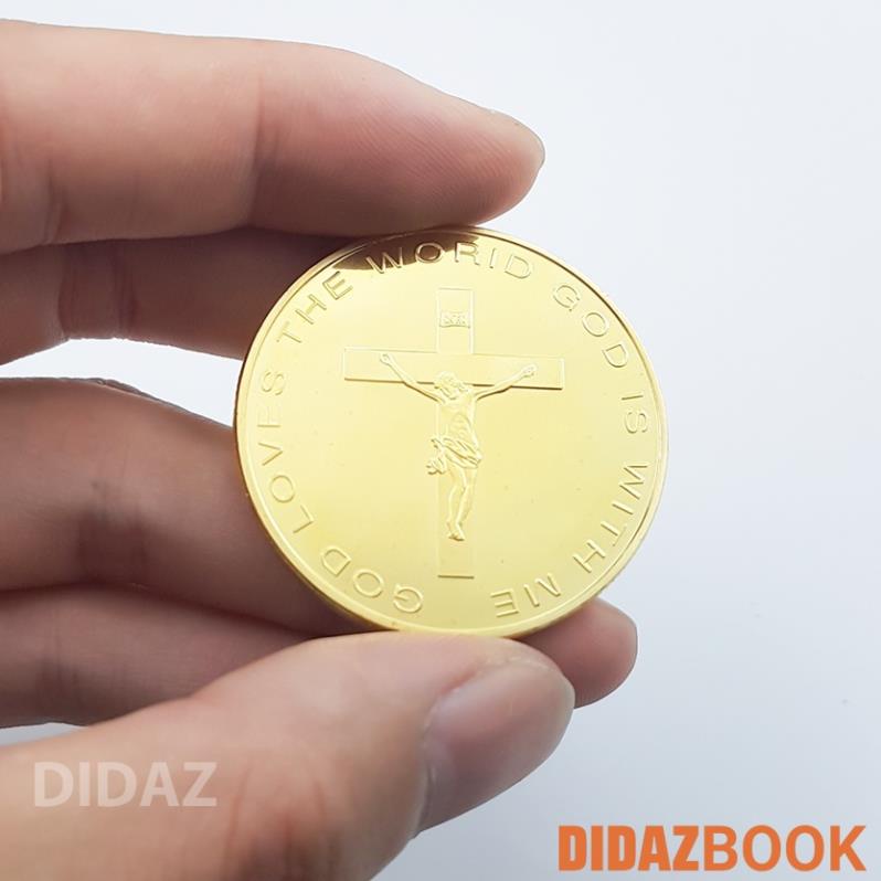 Đồng xu Chúa Jesus kỉ niệm, trưng bày, để ví, tặng người thân